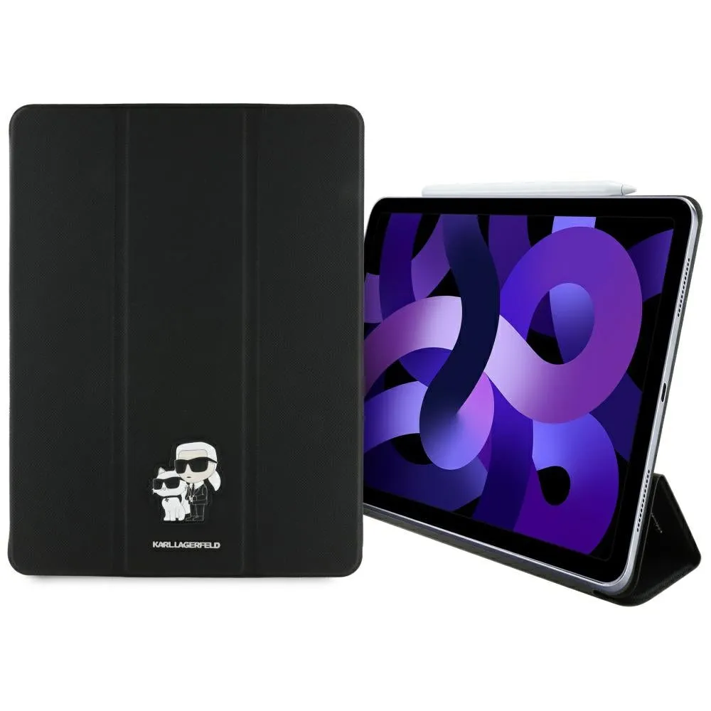 Custodia per Apple iPad Air 13 (2026) / Air 13 (2025) / Air 13 (2024), Karl Lagerfeld, Saffiano Karl & Choupette, Nera - immagine 1