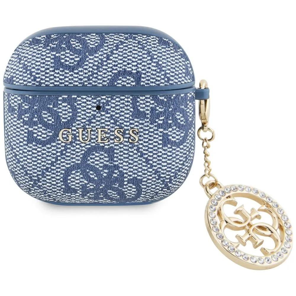 Custodia Guess 4G Strass Charm per Apple AirPods 4, Blu - immagine 1