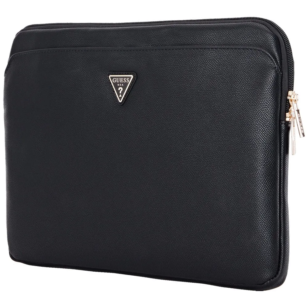 Custodia Guess Grained Triangle Logo per Laptop 14 pollici, Nera - immagine 1