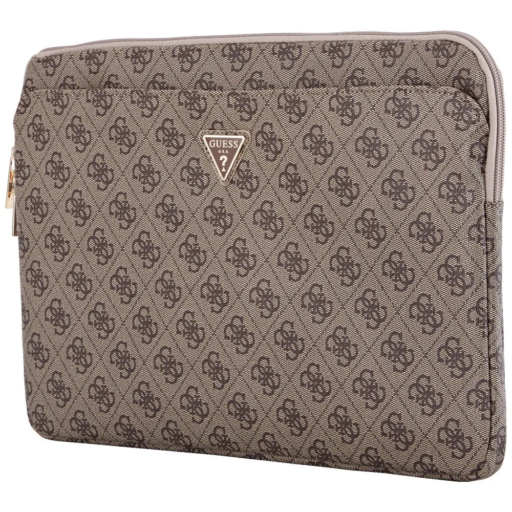 Custodia Guess 4G Triangle Logo per Laptop 14 pollici, Marrone - immagine 1