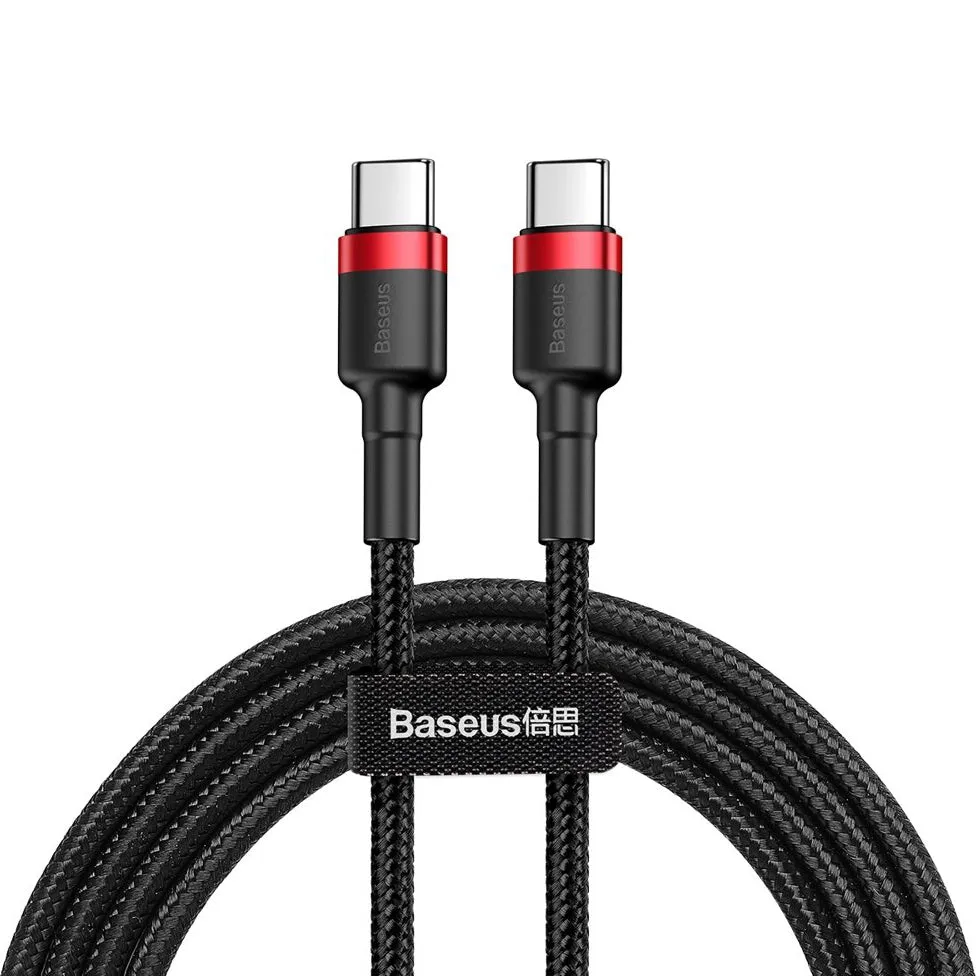 Cavo dati e ricarica USB-C - USB-C Baseus Cafule, 60W, 1m, rosso CATKLF-G91 - immagine 1