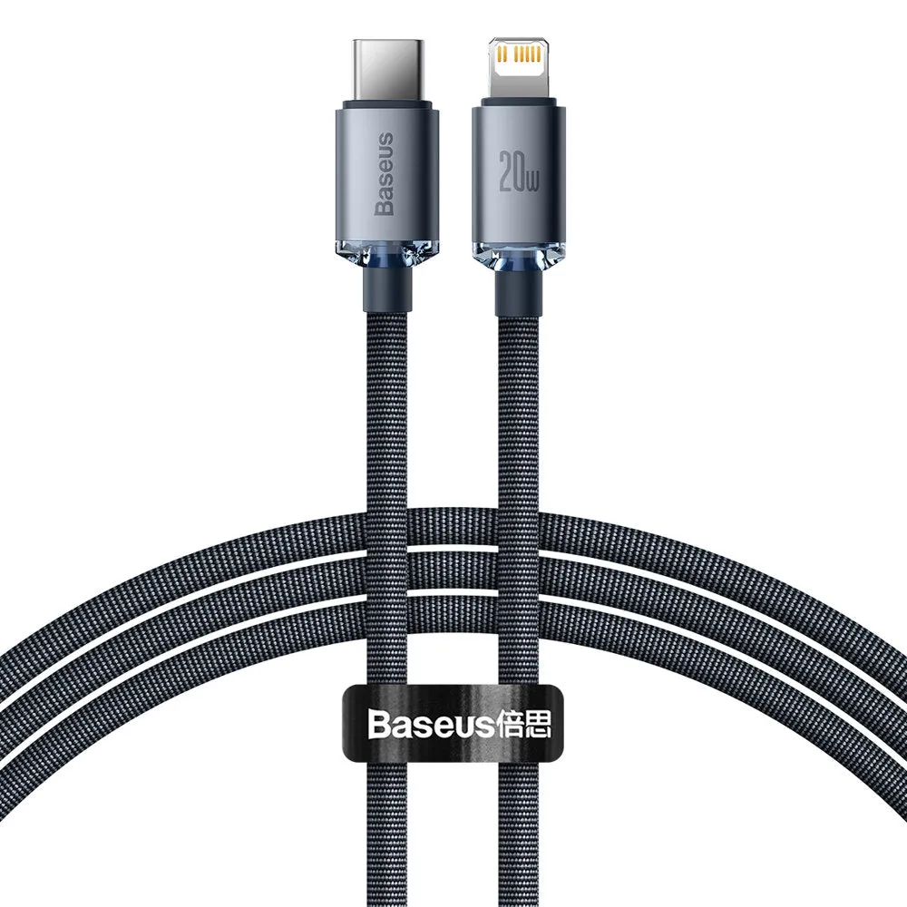 Cavo Dati e Ricarica USB-C - Lightning Baseus Crystal Shine Series, 20W, 1.2m, Nero CAJY000201 - immagine 1