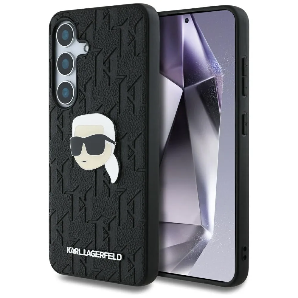 Custodia per Samsung Galaxy S25+ S936, Karl Lagerfeld, Monogram Karl's Head, Nera - immagine 1