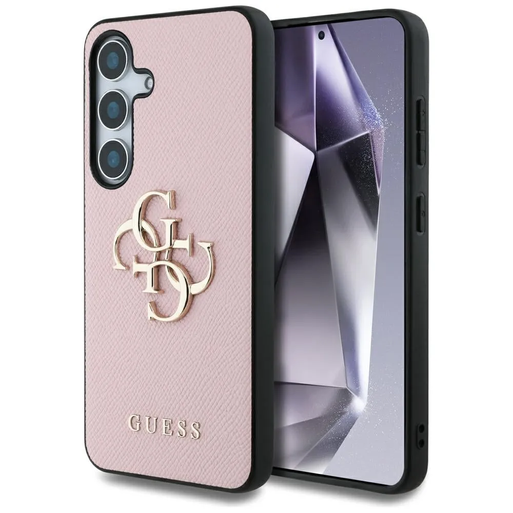 Custodia per Samsung Galaxy S25+ S936, Guess, 4G Grained Big and Classic Logo, Rosa - immagine 1