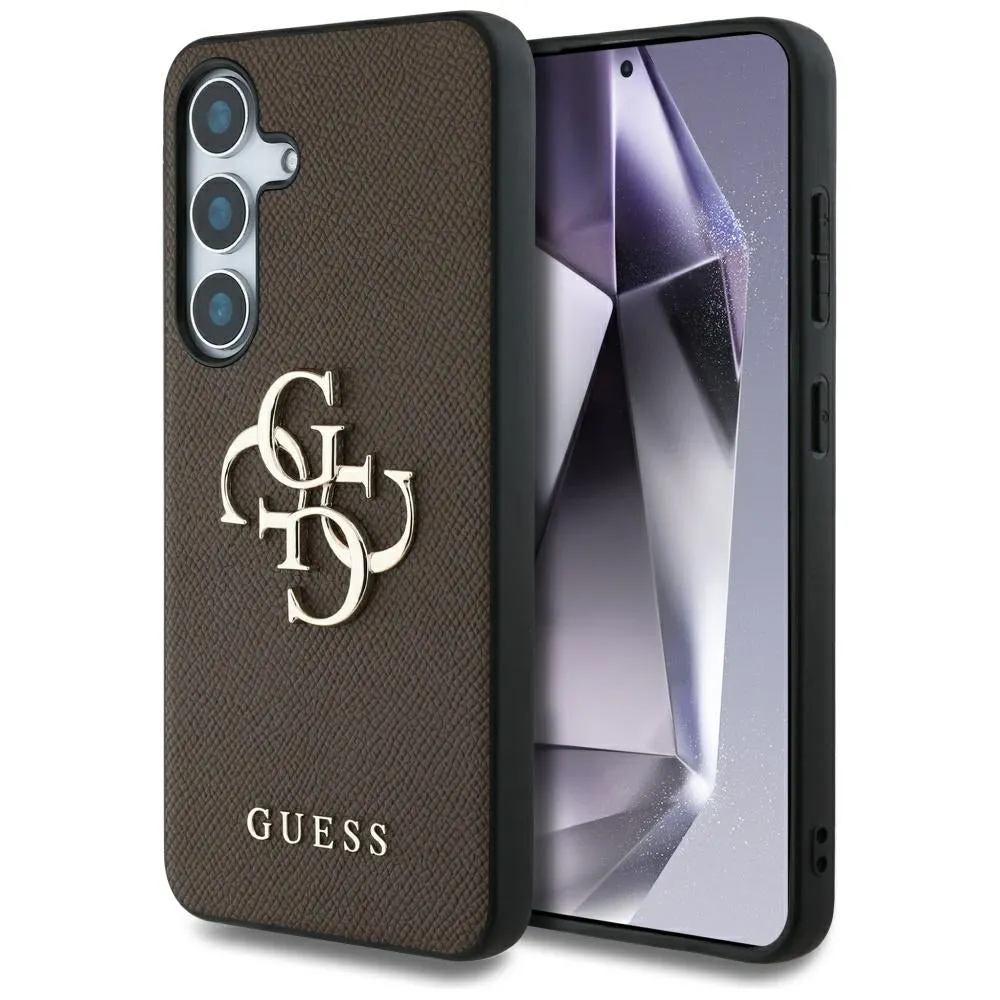Custodia per Samsung Galaxy S25+ S936, Guess, 4G Grained Big and Classic Logo, Marrone - immagine 1