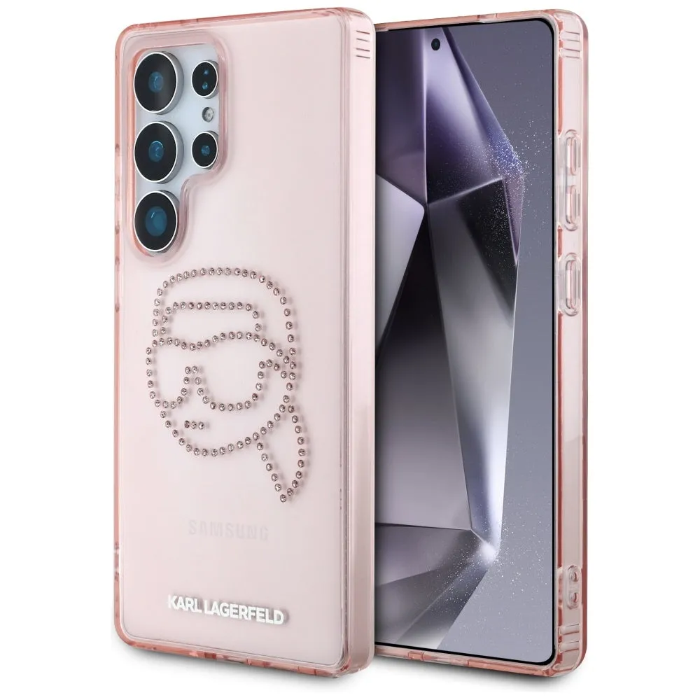 Custodia per Samsung Galaxy S25 Ultra S938, Karl Lagerfeld, IML Luxury Karl's Head, Rosa - immagine 1