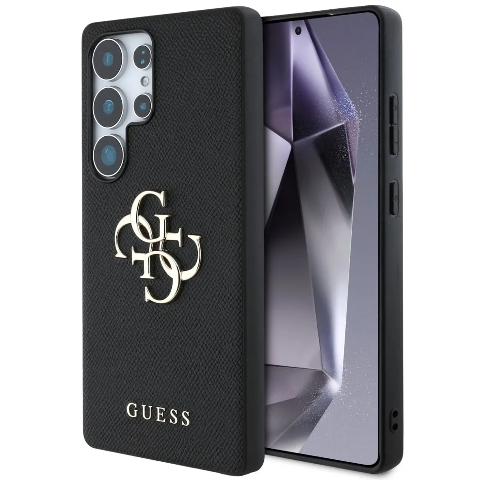 Custodia per Samsung Galaxy S25 Ultra S938, Guess, 4G Grained Big and Classic Logo, Nera - immagine 1