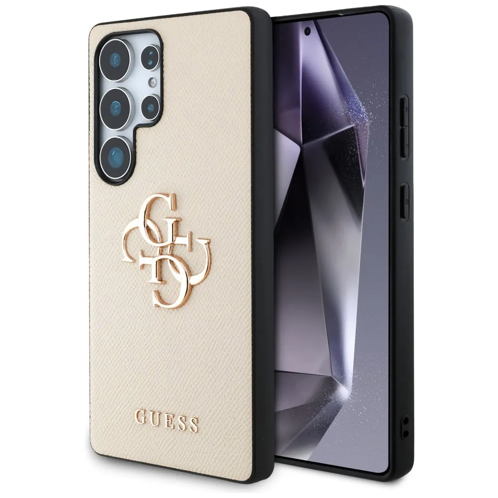 Custodia per Samsung Galaxy S25 Ultra S938, Guess, 4G Grained Big and Classic Logo, Beige - immagine 1