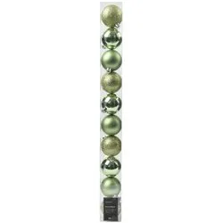 Set palline albero Natale (10pz-6cm) Plastica Green tea 9022469 - immagine 1
