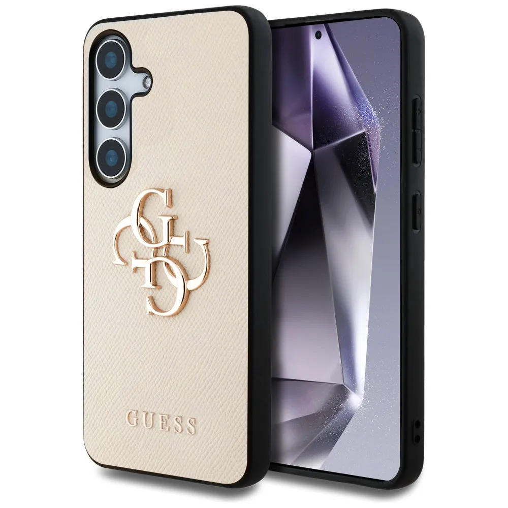 Custodia per Samsung Galaxy S25 S931, Guess, 4G Grained Big and Classic Logo, Beige - immagine 1