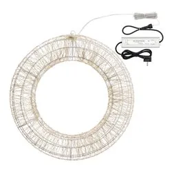 Corona 1 gioco di luce (55cm) (1pz) 3000 luci - MICROLED Bianco caldo IP44 75634 - immagine 1