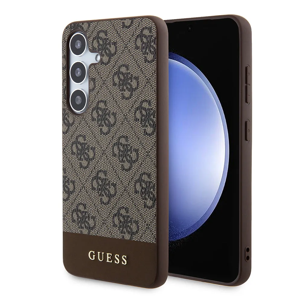 Custodia per Samsung Galaxy S24+ S926, Guess, 4G Stripe, Marrone - immagine 1