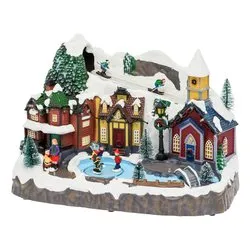 Paesaggio con movimento, luci e musica (34x16x24cm) XMAS KING 73425 - immagine 1