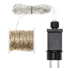 Filo Argento 400 luci - MICROLED Bianco caldo e Bianco freddo (20 + 4 mt) 1 Gioco di luce XMAS KING IP44 74613 - immagine 1