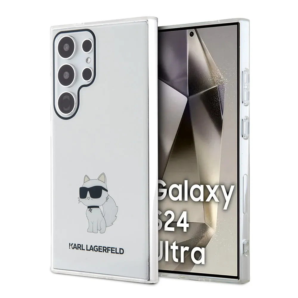 Custodia per Samsung Galaxy S24 Ultra S928, Karl Lagerfeld, IML Luxury Choupette, Trasparente - immagine 1