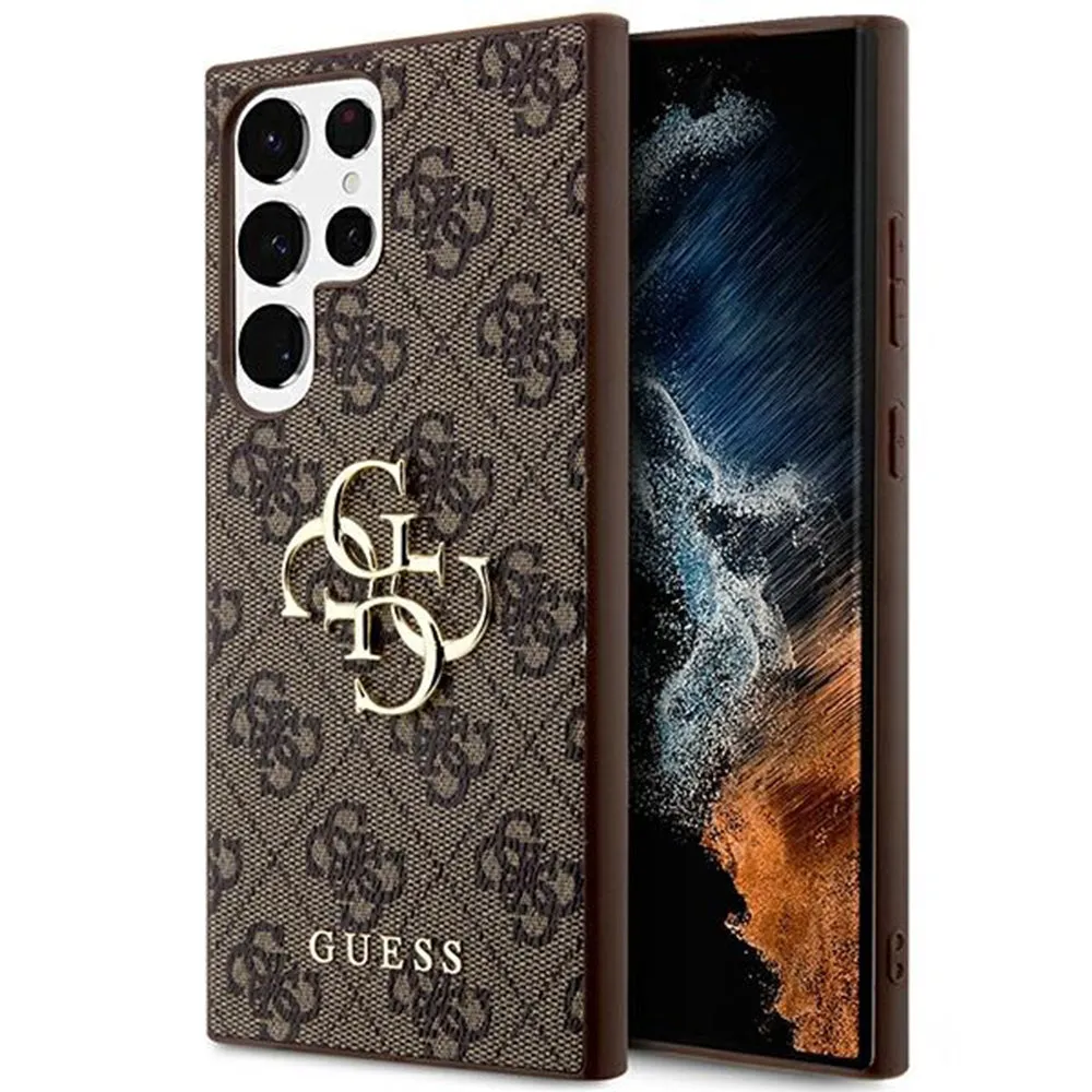 Custodia per Samsung Galaxy S24 Ultra S928, Guess, 4G Big Logo, Marrone - immagine 1