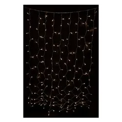 Tenda luminosa Natale Trasparente 200 luci - LED Bianco caldo (1 + 3 mt) Giuntabile Giochi di luce IP44 D2371 - immagine 1