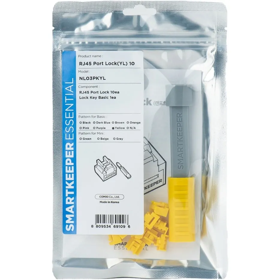 ESSENTIAL RJ45 Port Lock (NL03) + Lock Key Basic (U03), Serratura da infilare - immagine 1