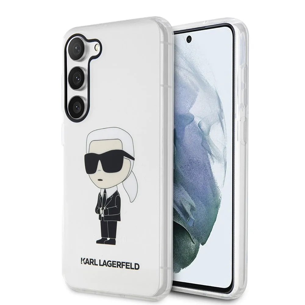 Custodia per Samsung Galaxy S23+ S916, Karl Lagerfeld, Ikonik Karl, Trasparente - immagine 1
