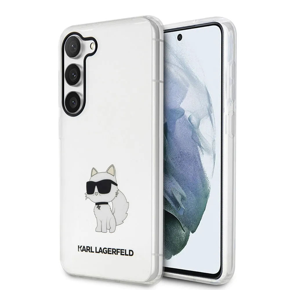 Custodia per Samsung Galaxy S23+ S916, Karl Lagerfeld, Ikonik Choupette, Trasparente - immagine 1