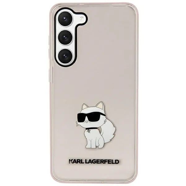 Custodia per Samsung Galaxy S23+ S916, Karl Lagerfeld, Ikonik Choupette, Rosa - immagine 1