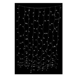 Tenda luminosa Natale Trasparente 200 luci - LED Bianco freddo (1 + 3 mt) Giuntabile Giochi di luce IP44 D2370 - immagine 1