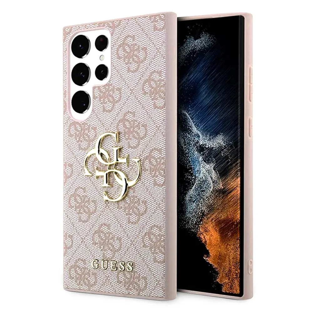 Custodia per Samsung Galaxy S23 Ultra S918, Guess, 4G Big Logo, Rosa - immagine 1