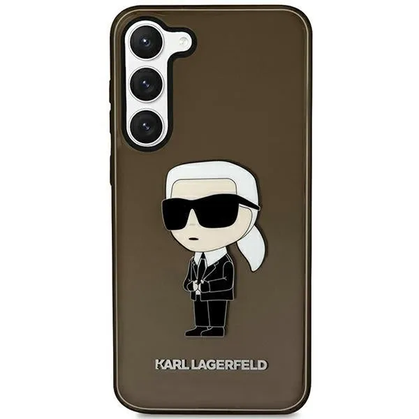 Custodia per Samsung Galaxy S23 S911, Karl Lagerfeld, Ikonik Karl, Nera - immagine 1