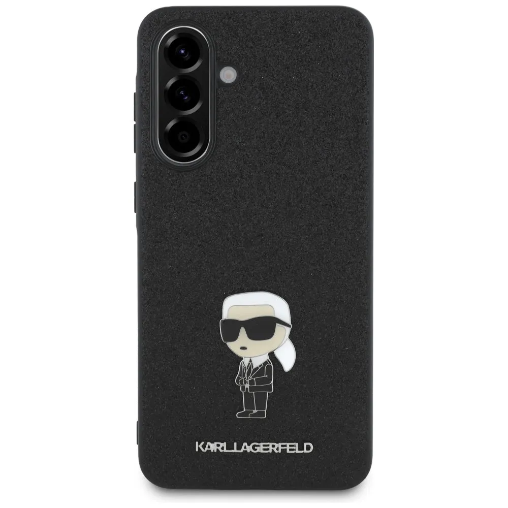 Custodia per Samsung Galaxy A36 A366, Karl Lagerfeld, Glitter Fixed Ikonik Karl, Nera - immagine 1