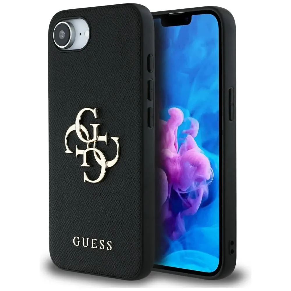 Custodia per Apple iPhone 17e / 16e, Guess, 4G Grained Big and Classic Logo, Nera - immagine 1