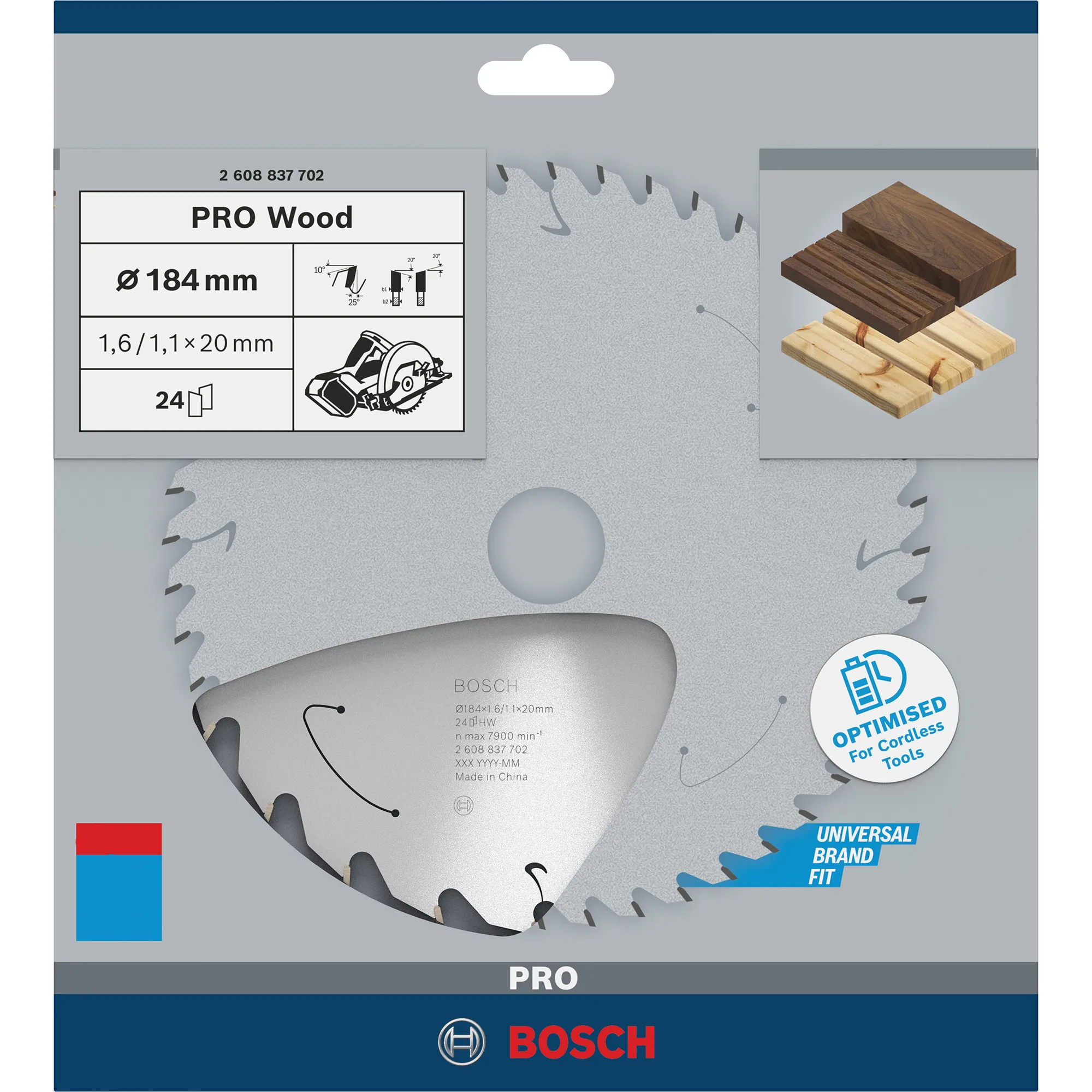2 608 837 702 lama circolare 18,4 cm 1 pz, Lama per sega - immagine 1