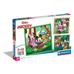 Puzzle 3 x 48 pz Super Color 5a+ (26,8x18,3cm) DISNEY MICKEY & FRIENDS 25298 - immagine 1