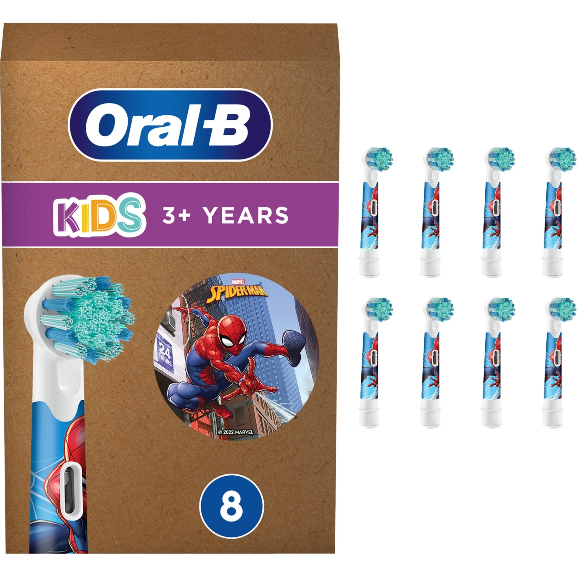 Oral-B Kids Spiderman 8 pezzi, Testina - immagine 1