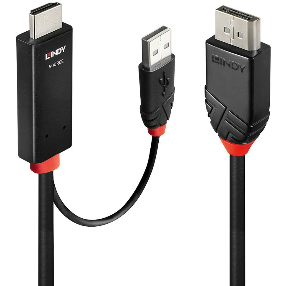 41500 cavo e adattatore video 3 m HDMI + USB Type-A DisplayPort Nero - immagine 1