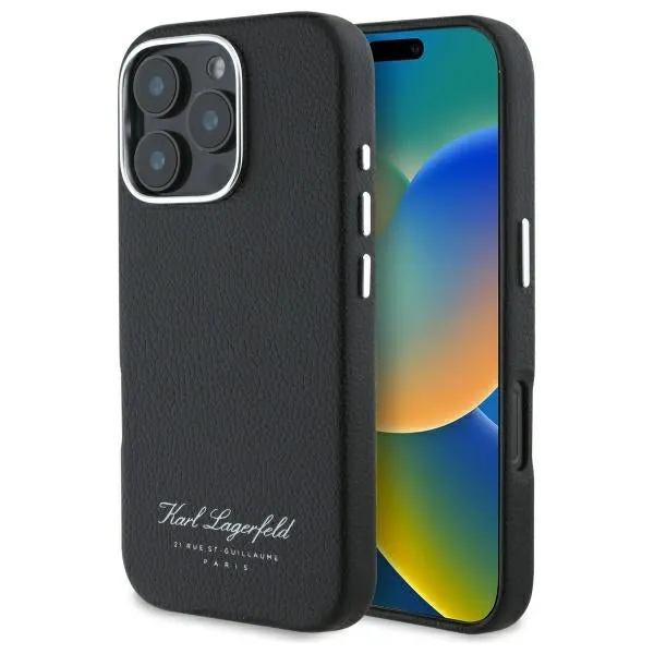 Custodia per Apple iPhone 16 Pro, Karl Lagerfeld, RSG, Nera - immagine 1