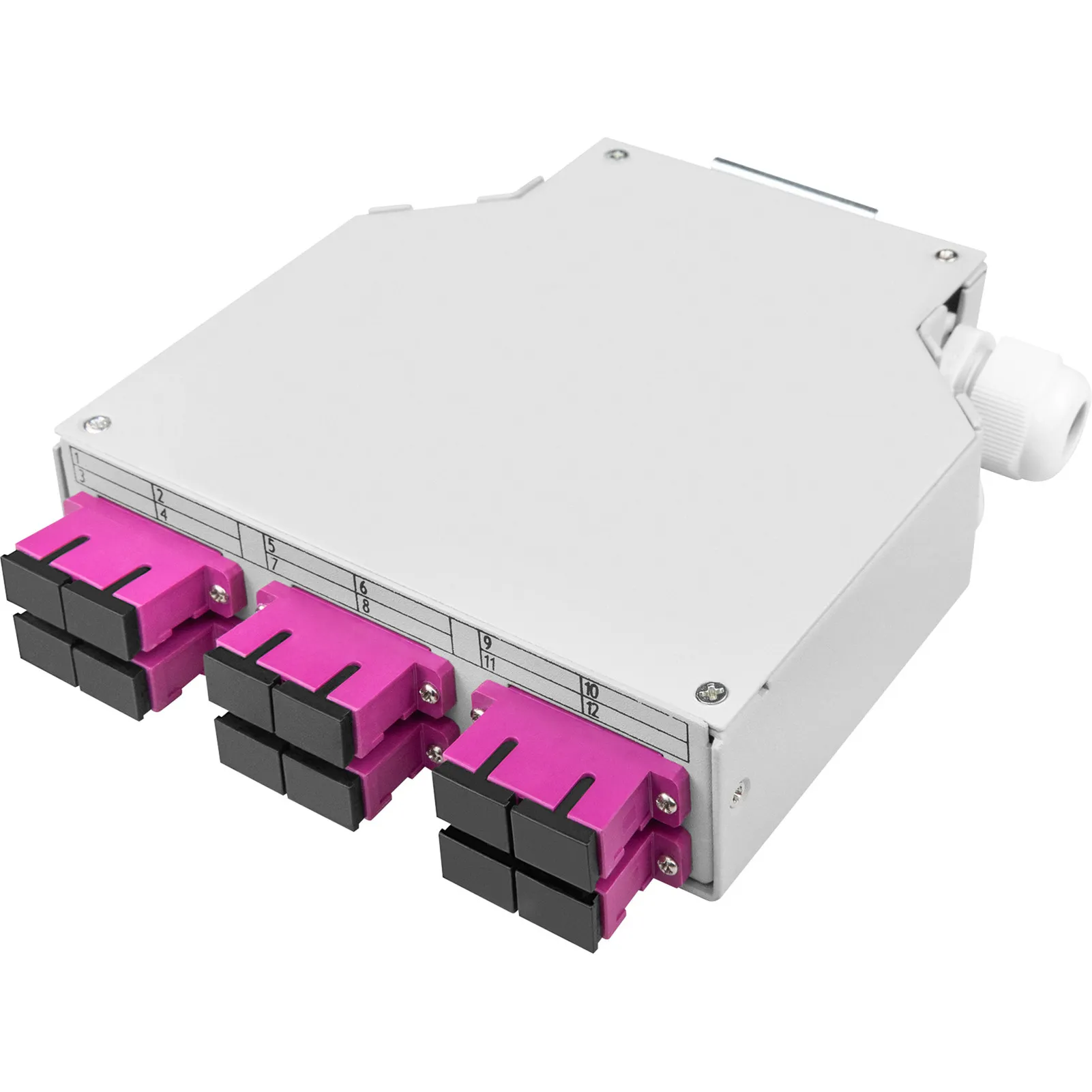 Box per guida DIN fibra ottica MM OM4 equipaggiata con adattatore SC, Scatola di giunzione - immagine 1