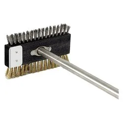 Scopino inox spazzola doppia con raschietto (22x12x110cm) 108 - immagine 1