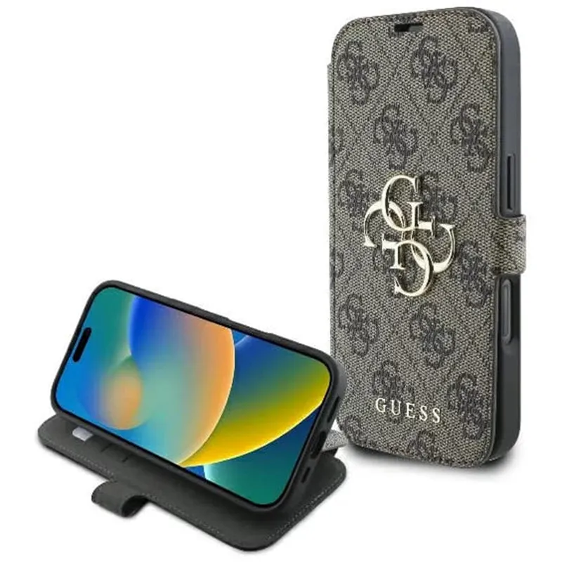 Custodia per Apple iPhone 16 Pro Max, Guess, 4G Book, Marrone - immagine 1