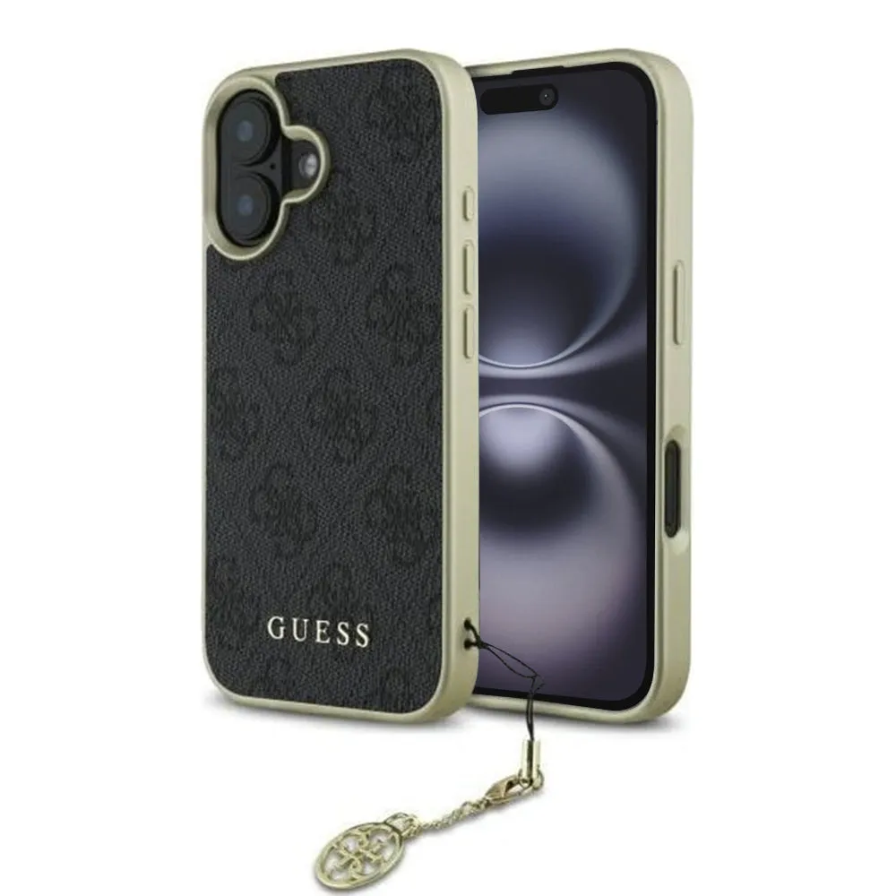 Custodia per Apple iPhone 16 Plus, Guess, 4G Charm, Nera - immagine 1