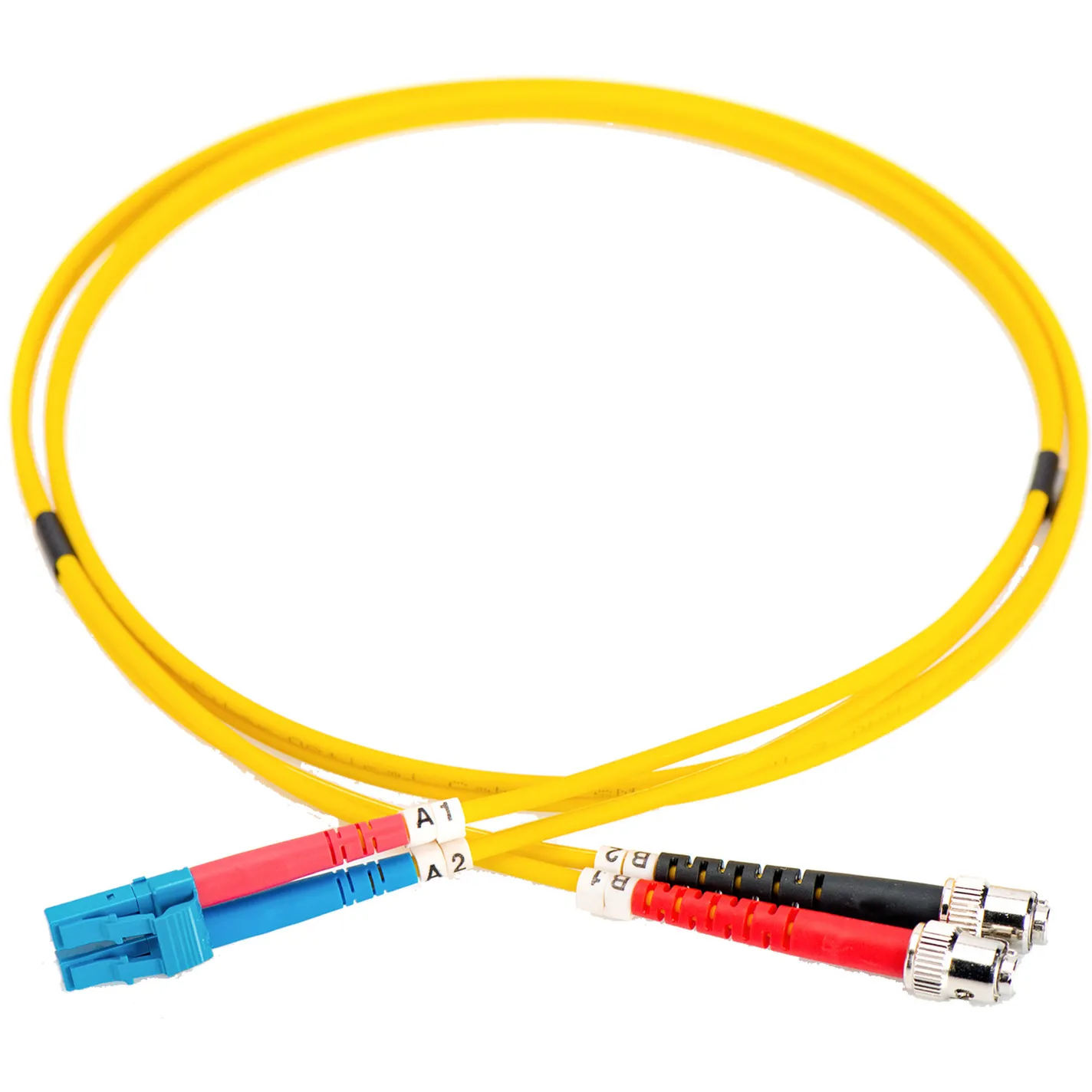 Cavo patch in fibra ottica, duplex, connettore LC > ST, monomodale OS2 - immagine 1