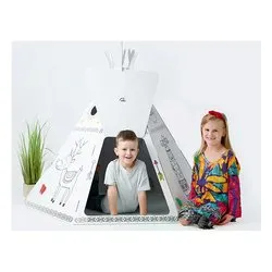 Tenda giocattolo Colorabile Paper Tipì Tent (126x122x141cm) Bianco 5002 B - immagine 1