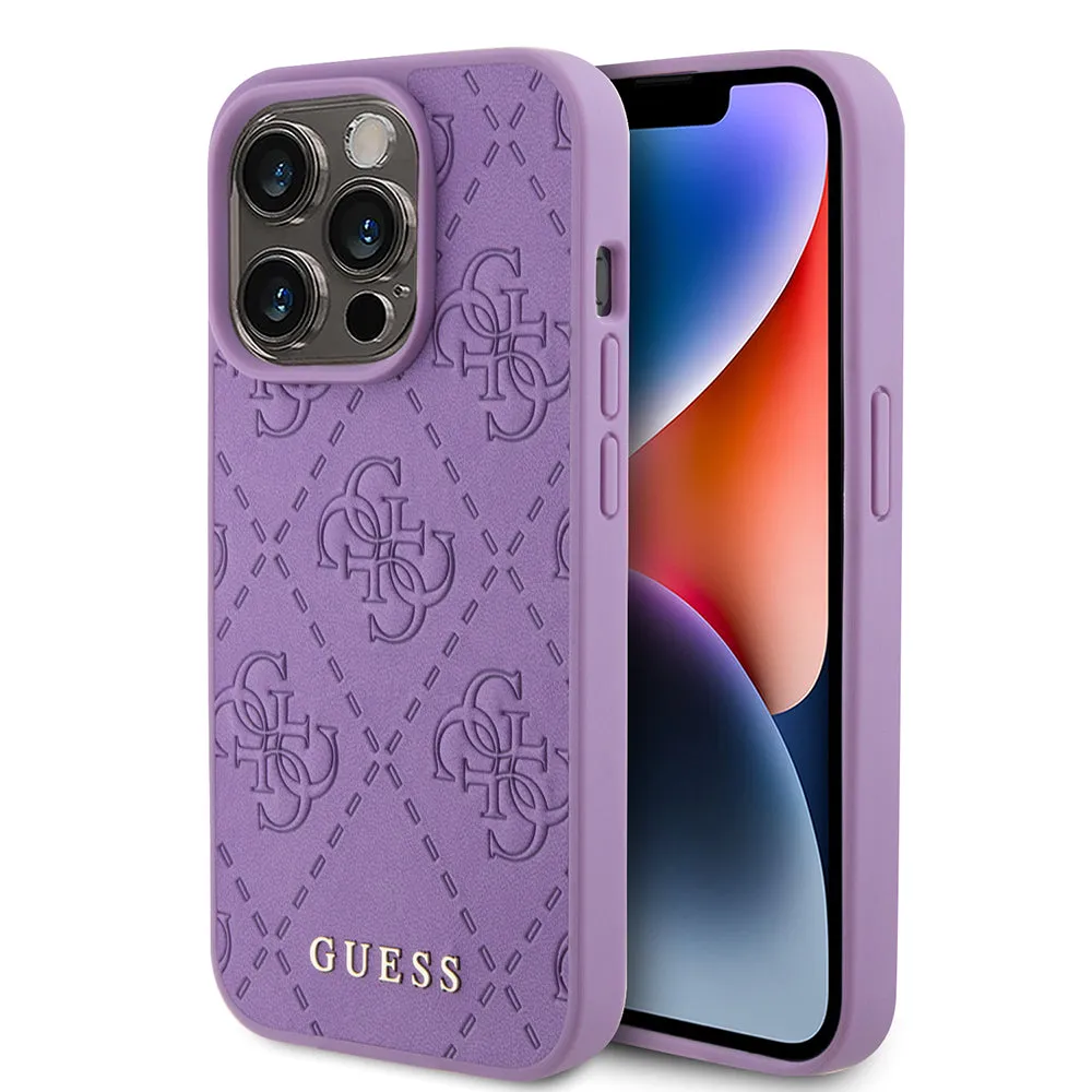 Custodia per Apple iPhone 15 Pro, Guess, 4G Stamped, Viola Chiaro - immagine 1