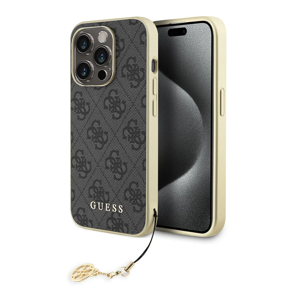 Custodia per Apple iPhone 15 Pro, Guess, 4G Charm, Grigio - immagine 1