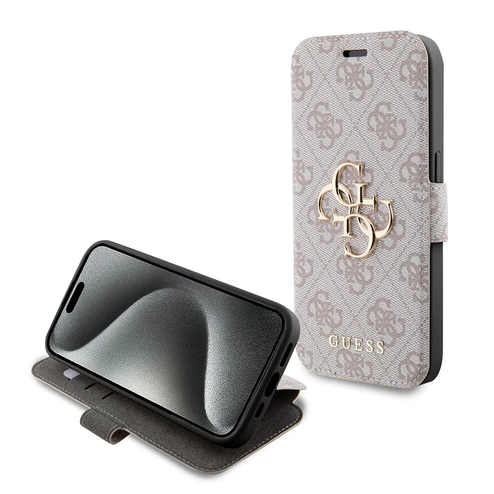 Custodia per Apple iPhone 15 Pro, Guess, 4G Book, Rosa - immagine 1