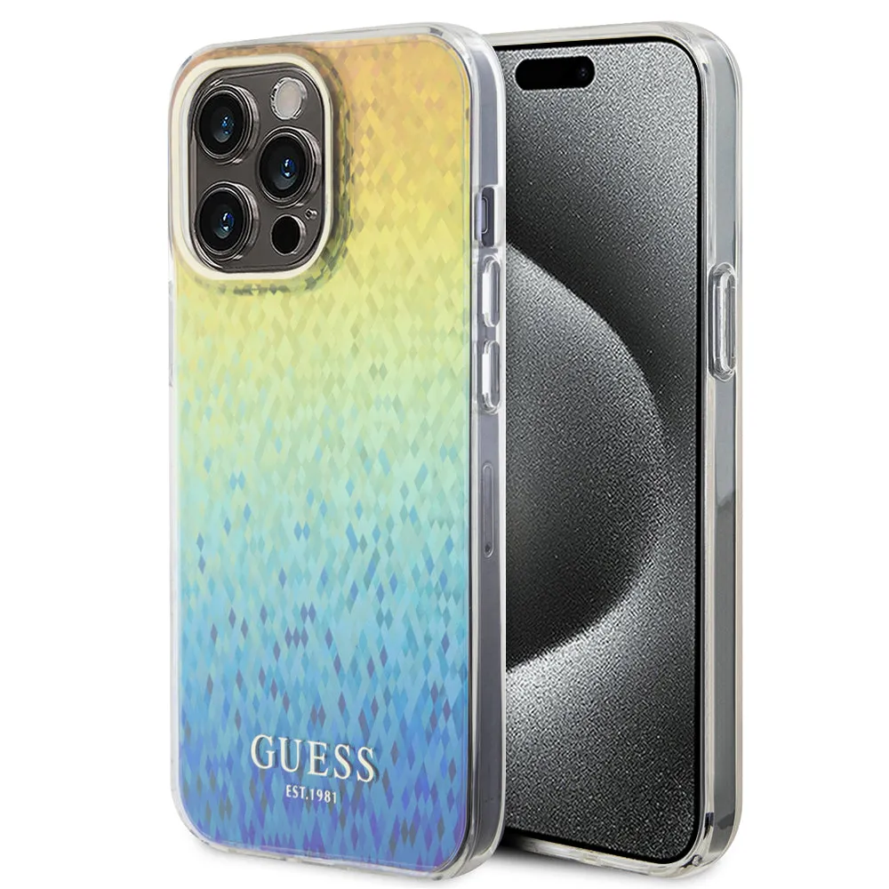 Custodia per Apple iPhone 15 Pro Max, Guess, IML Faceted Mirror Disco Iridescent, Multicolore - immagine 1