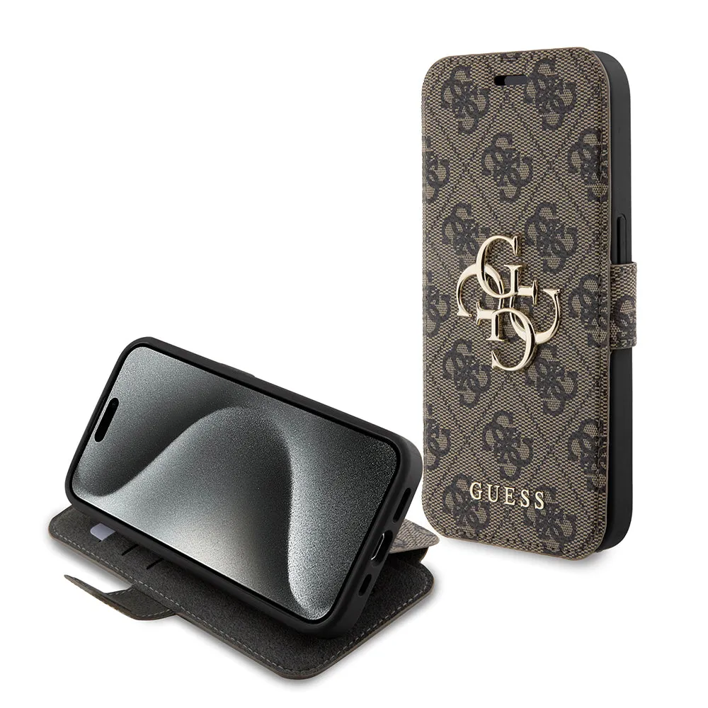 Custodia per Apple iPhone 15 Pro Max, Guess, 4G Book, Marrone - immagine 1