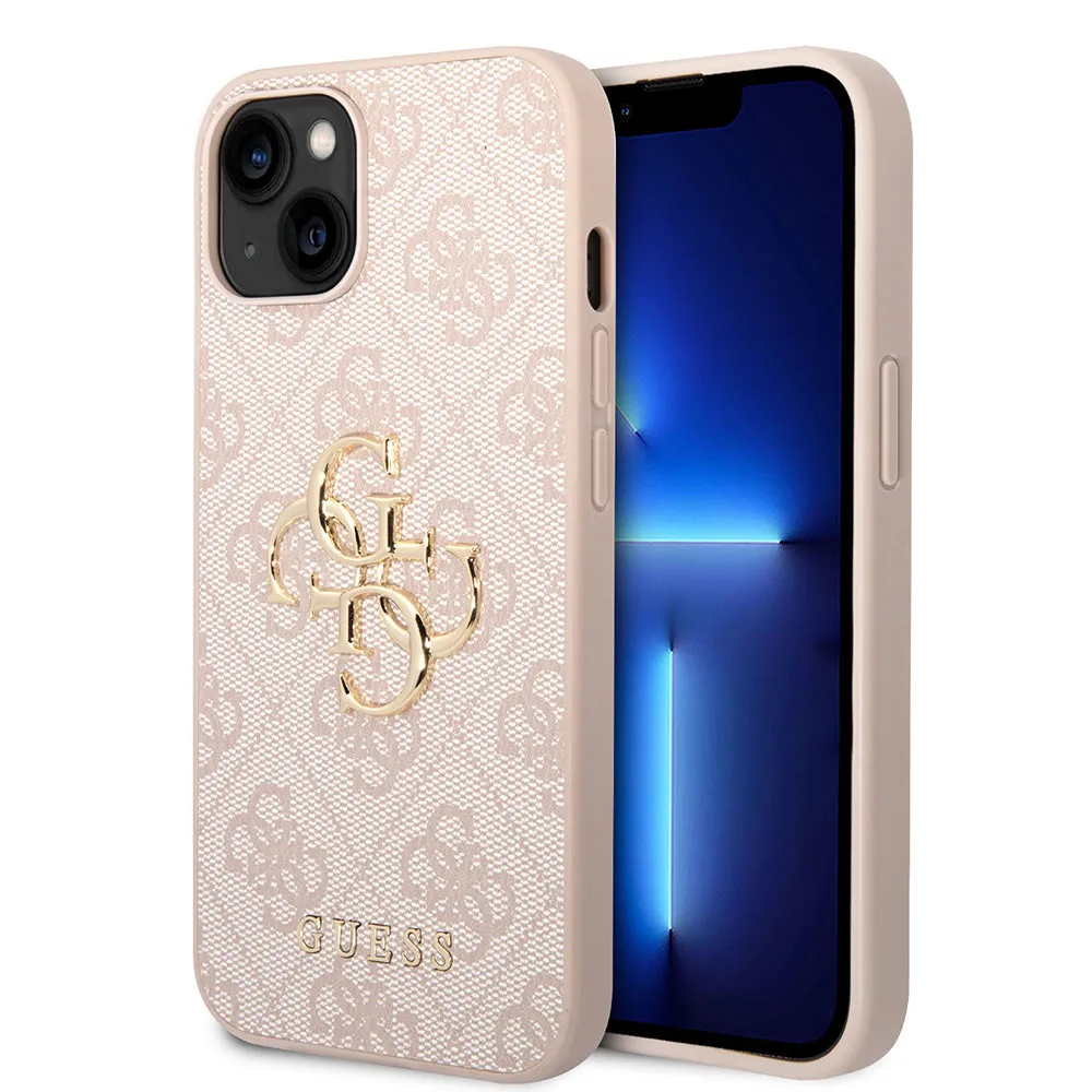 Custodia per Apple iPhone 14, Guess, 4G Metal Logo, Rosa - immagine 1