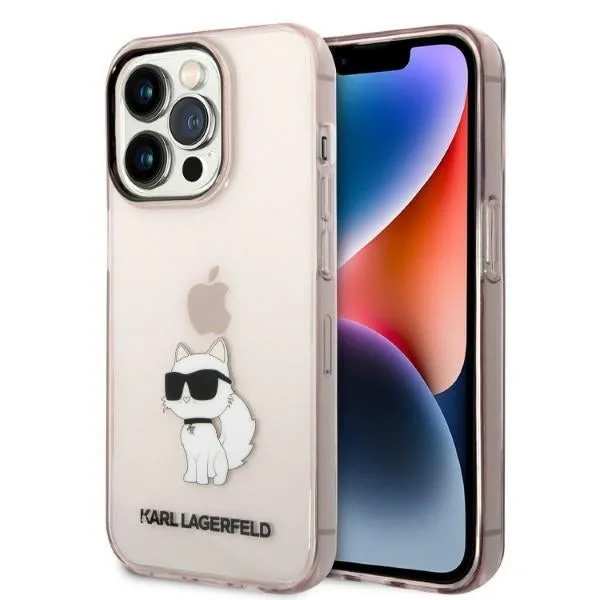 Custodia per Apple iPhone 14 Pro, Karl Lagerfeld, Ikonik Choupette, Rosa - immagine 1