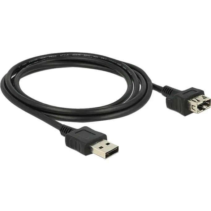 2m 2xUSB2.0-A cavo USB USB 2.0 USB A Nero, Cavo di prolunga - immagine 1