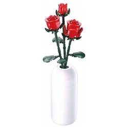 Rose Rosse con vaso ( 254 pz ) PLEYERID 10a+ M38 B1101 04 - immagine 1